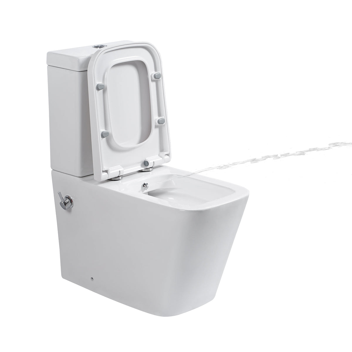 Close Coupled Soft Close Seat Square Rimless Bidet Toilet