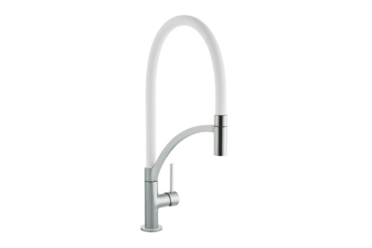 Pull Out Chrome White extendable Kitchen Mixer Tap
