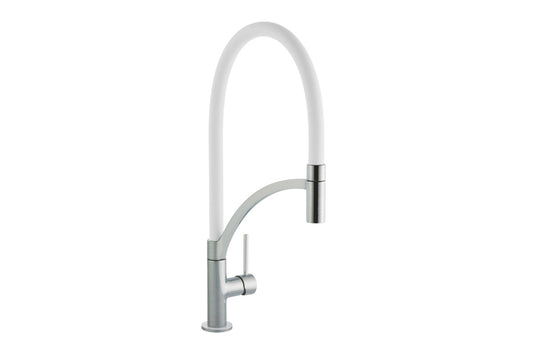 Pull Out Chrome White extendable Kitchen Mixer Tap