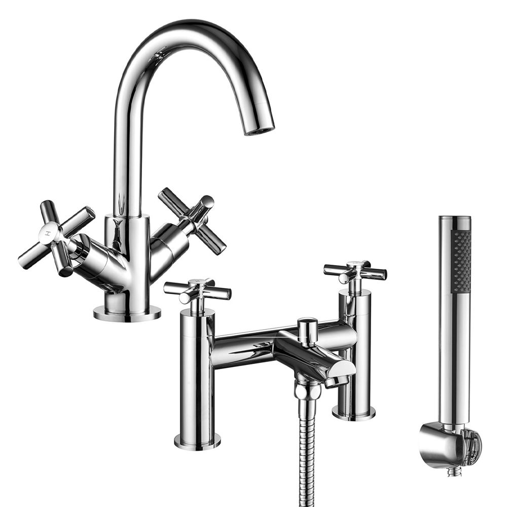 Euston Basin Mixer and Bath Shower Mixer Tap set