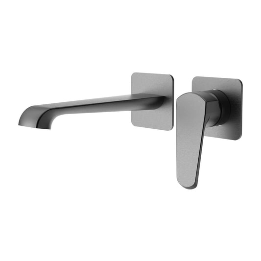 Nevada Wall Mounted Basin Mixer Tap Brushed Gun Metal