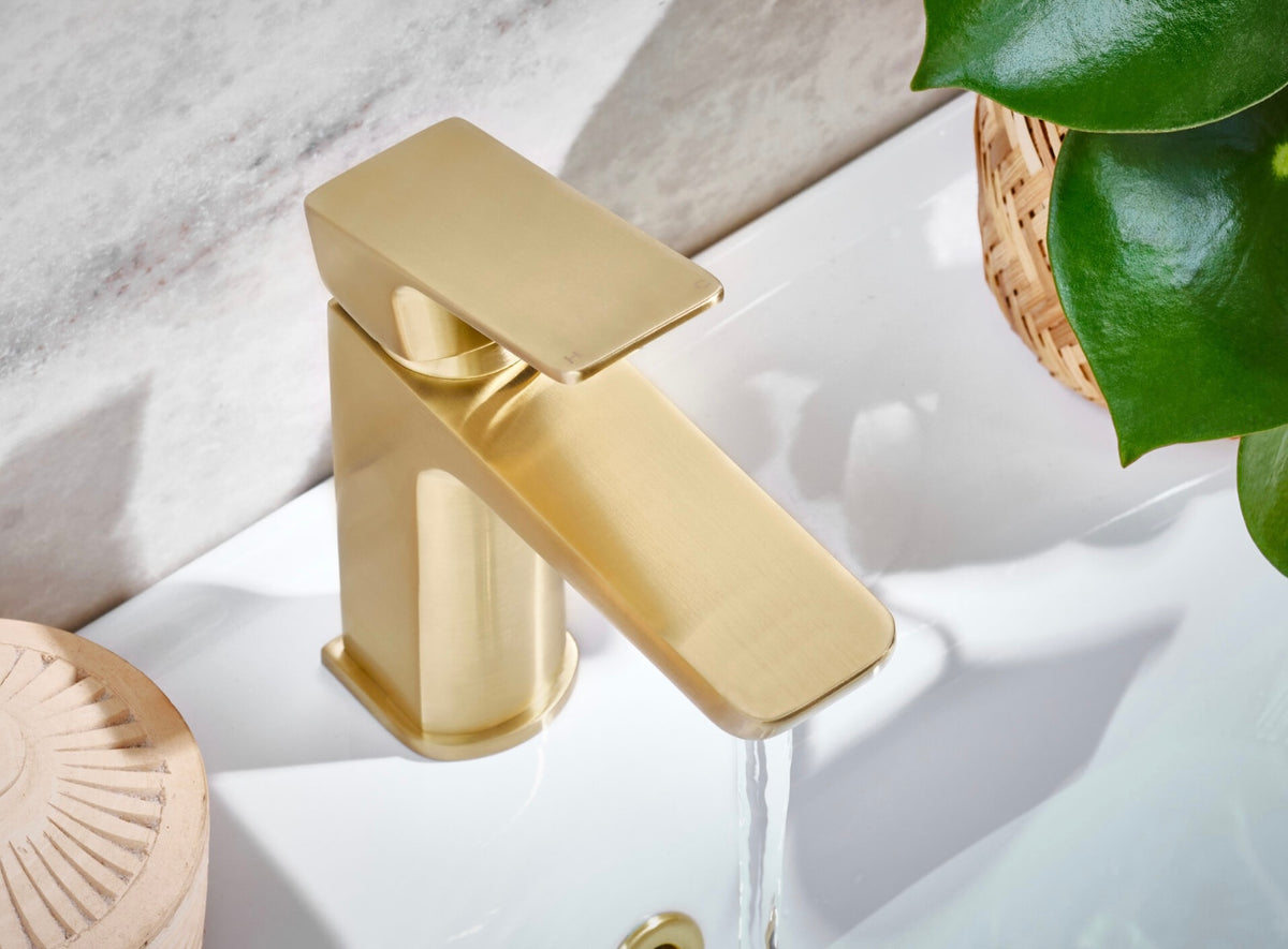 Savanah Brushed Brass Basin Mixer Tap Free Waste