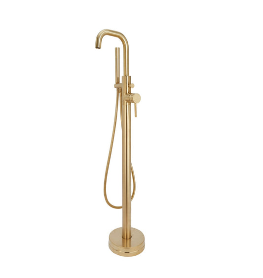Free Standing Bath Shower Mixer Brushed Gold