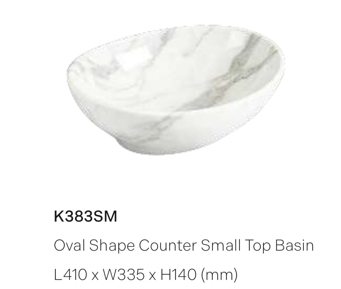 Oval shape countertop basin