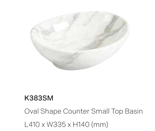 Oval shape countertop basin