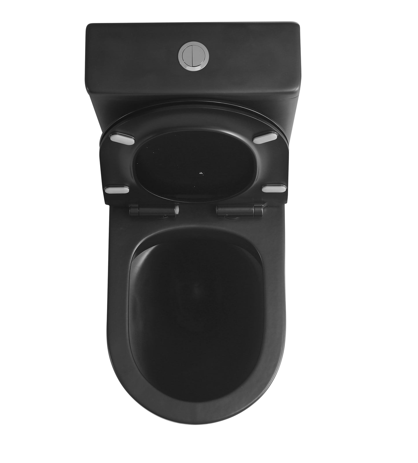 022R Rimless Matt Black Closed Coupled WC Toilet Including Soft Closing Seat