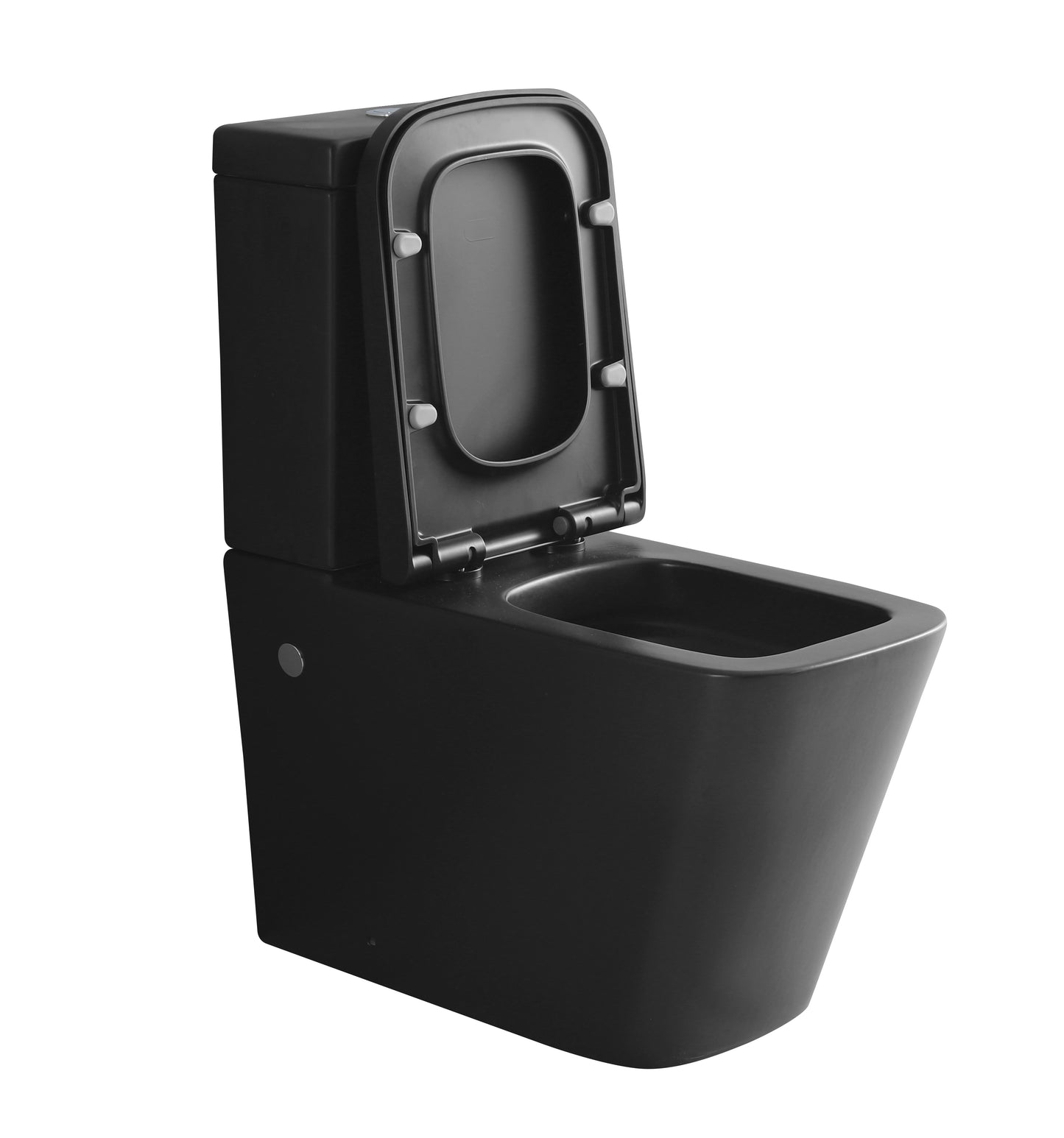 003N Rimless Matt Black Closed Coupled WC Toilet Including Soft Closing Seat