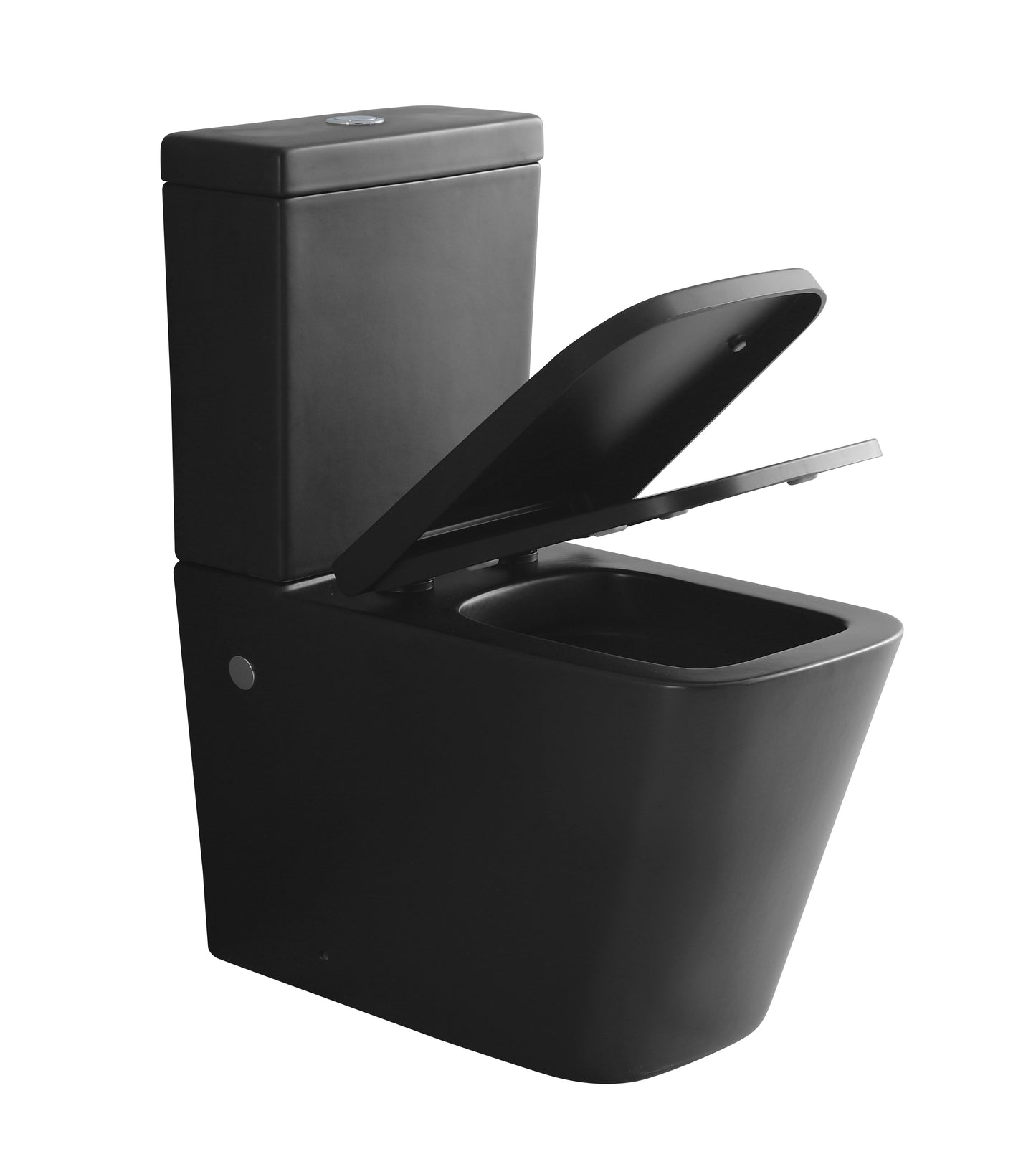 003N Rimless Matt Black Closed Coupled WC Toilet Including Soft Closing Seat