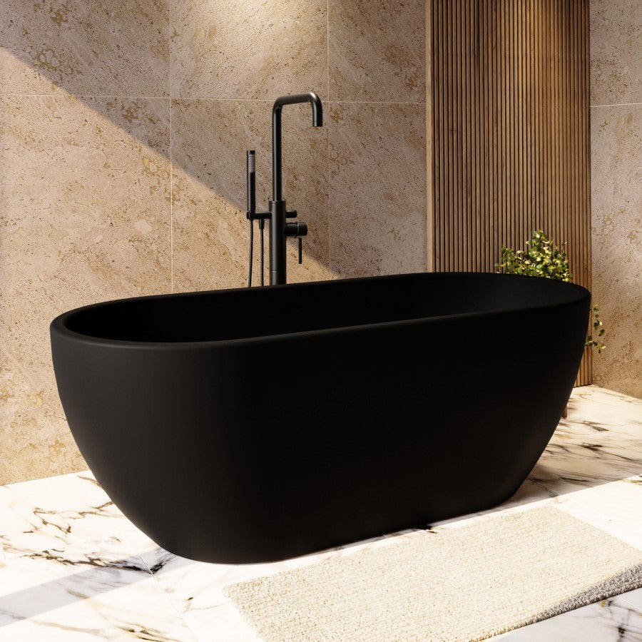 1500 x740 mm Free Standing Bath Black Matt Finish