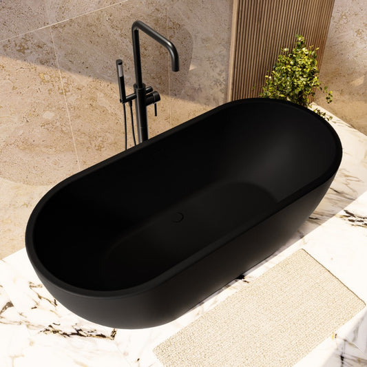 1500 x740 mm Free Standing Bath Black Matt Finish