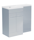 1000 mm L Shape Vanity Units Set With Polymarble Basin