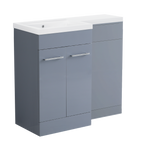 1000 mm L Shape Vanity Units Set With Polymarble Basin