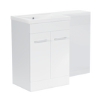 1000 mm L Shape Vanity Units Set With Polymarble Basin
