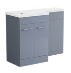 1000 mm L Shape Vanity Units Set With Polymarble Basin