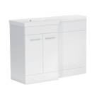 1000 mm L Shape Vanity Units Set With Polymarble Basin