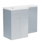 1000 mm L Shape Vanity Units Set With Polymarble Basin