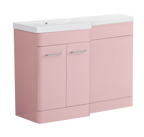 1000 mm L Shape Vanity Units Set With Polymarble Basin