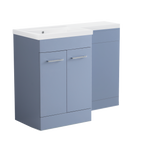1000 mm L Shape Vanity Units Set With Polymarble Basin
