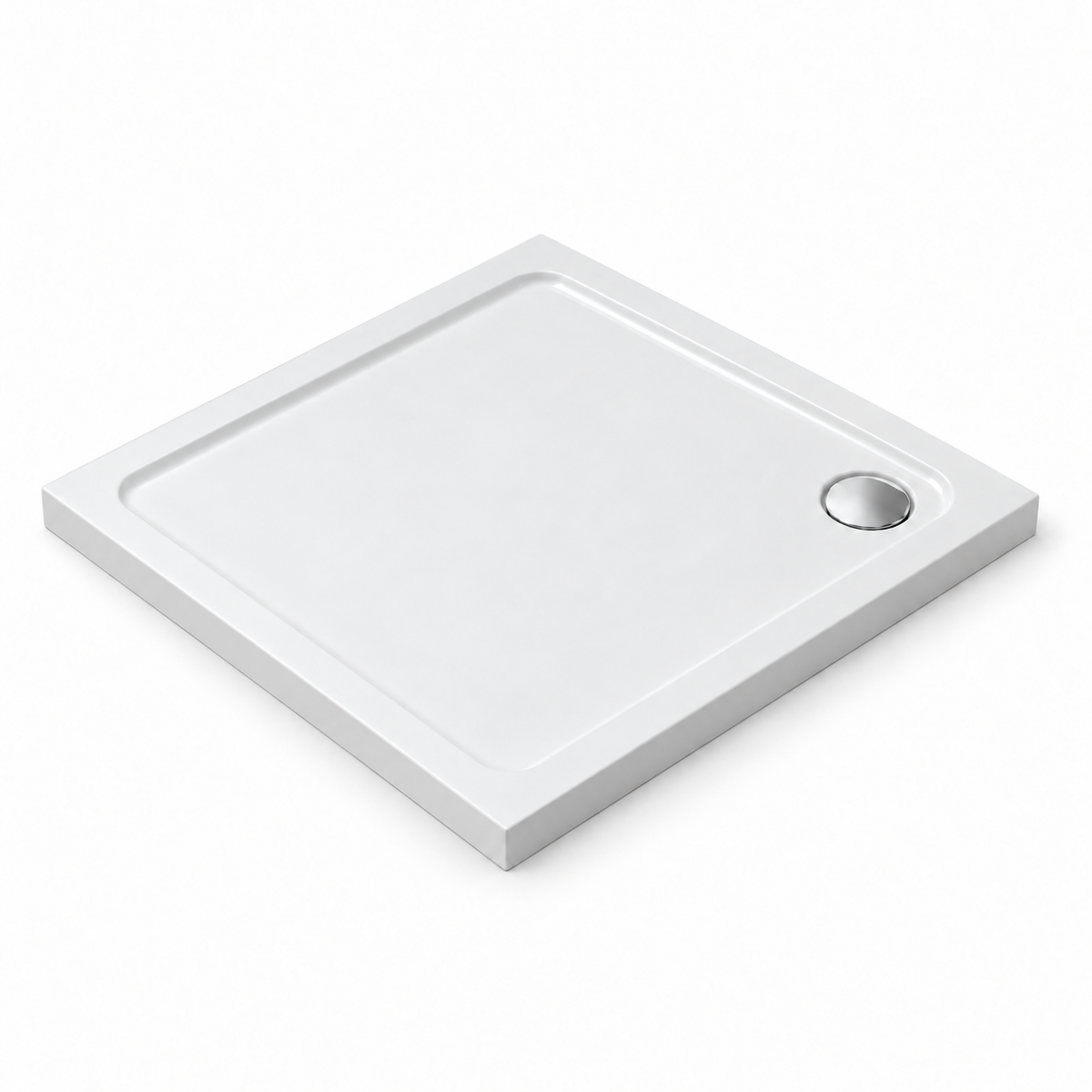 Low Profile Square Shower Tray - White