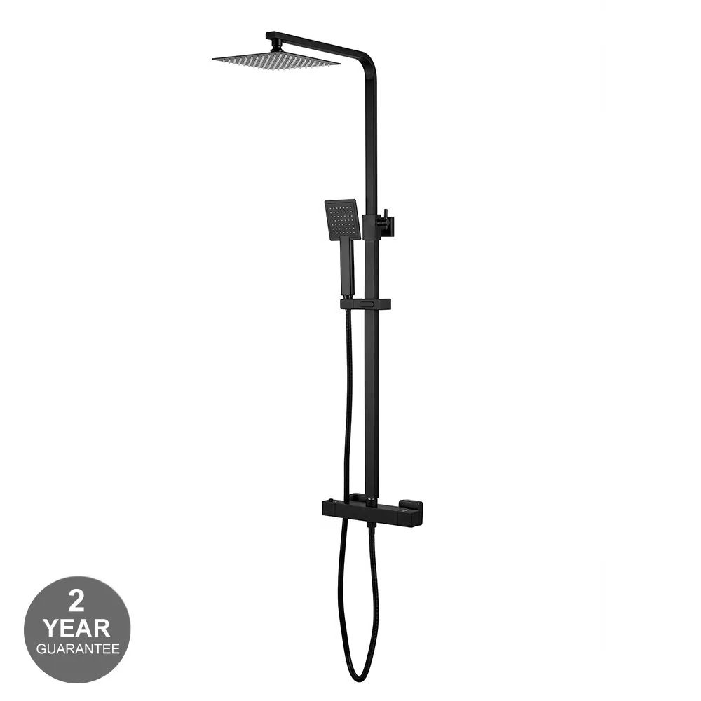 Mayfair Luxury Matt Black Square Rain Shower Set