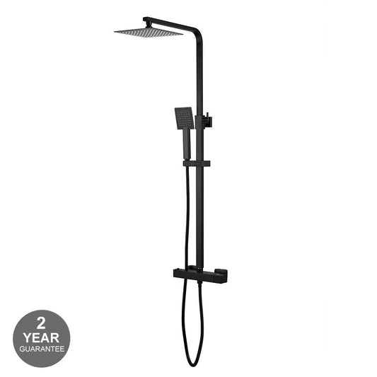 Mayfair Luxury Matt Black Square Rain Shower Set