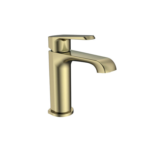 Nevada Mini Polished Brushed Brass Finish Basin Mixer Tap