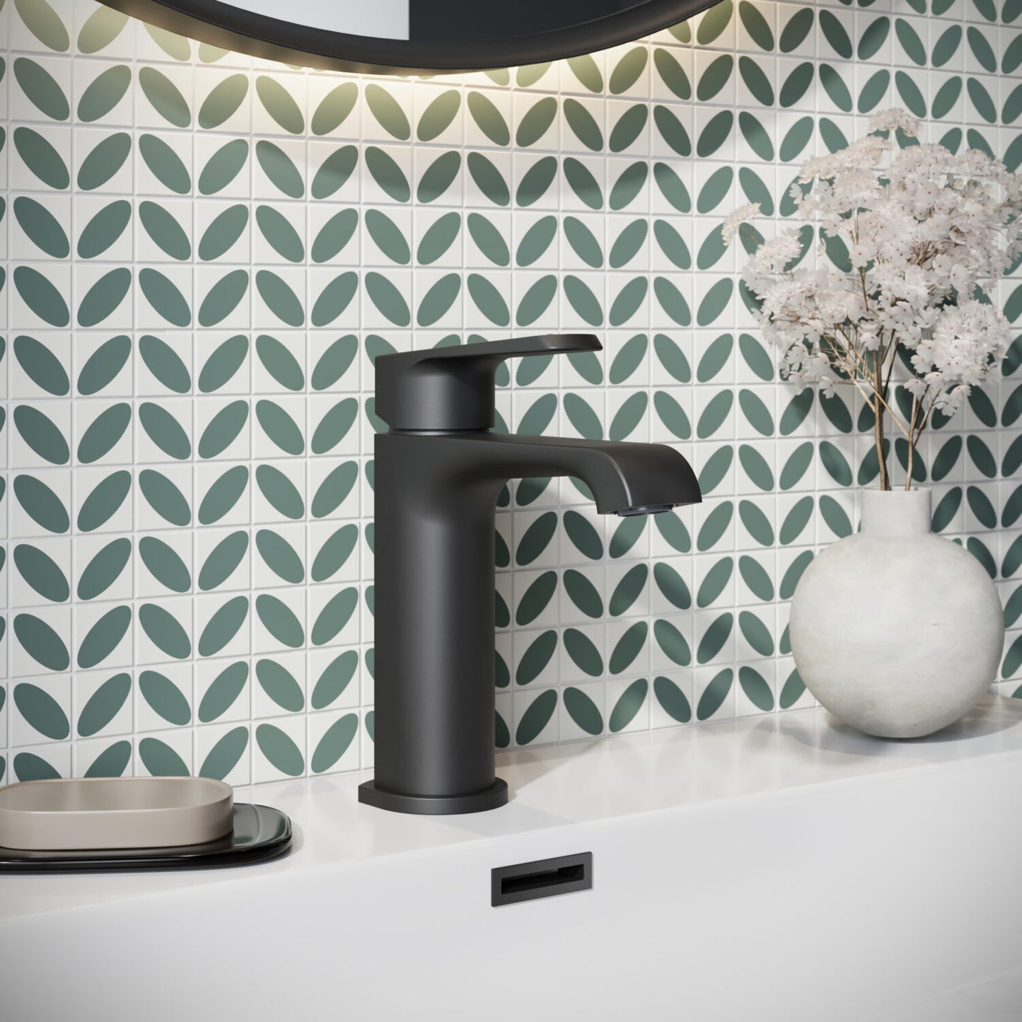Nevada Matt Black Basin Mixer Tap
