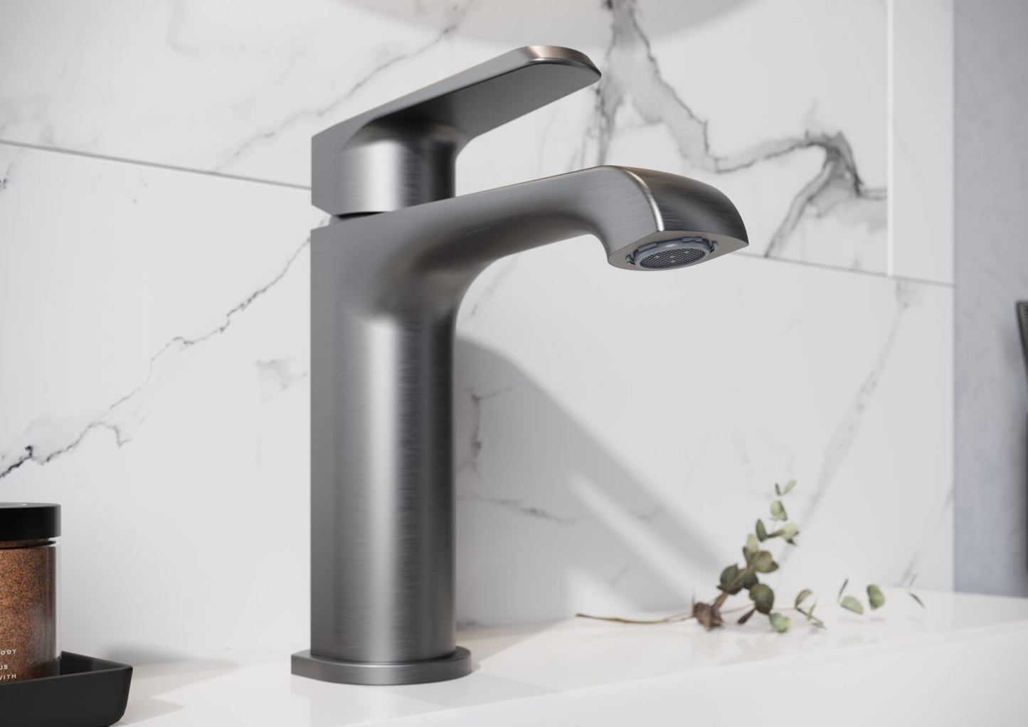 Nevada Gun Metal Brushed Basin Mixer Tap