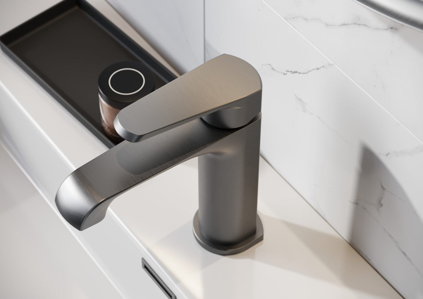 Nevada Gun Metal Brushed Basin Mixer Tap