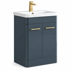 600 mm Floor Standing Vanity Unit with Ceramic Basin - Dark Grey