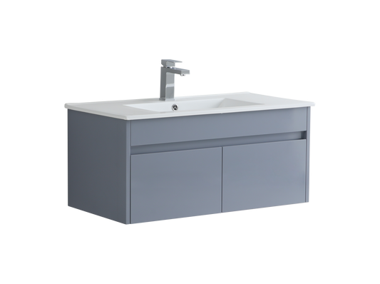 900 mm Wall Hung Vanity Cabinet with Slim Ceramic Basin