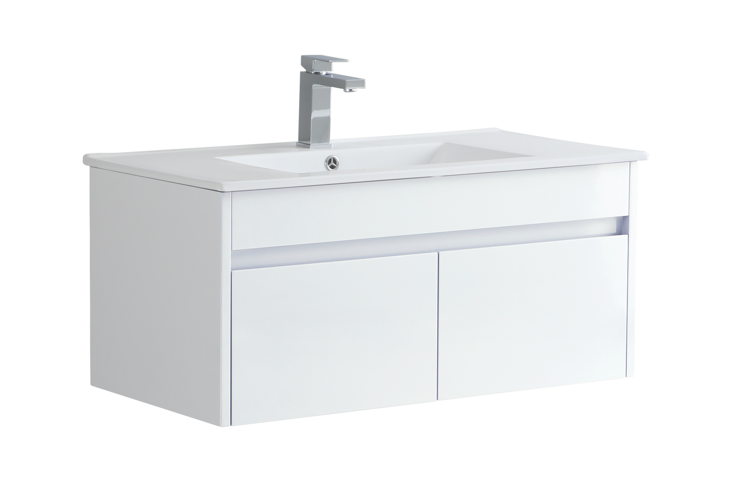 900 mm Wall Hung Vanity Cabinet with Slim Ceramic Basin