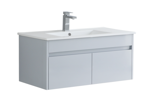 900 mm Wall Hung Vanity Cabinet with Slim Ceramic Basin