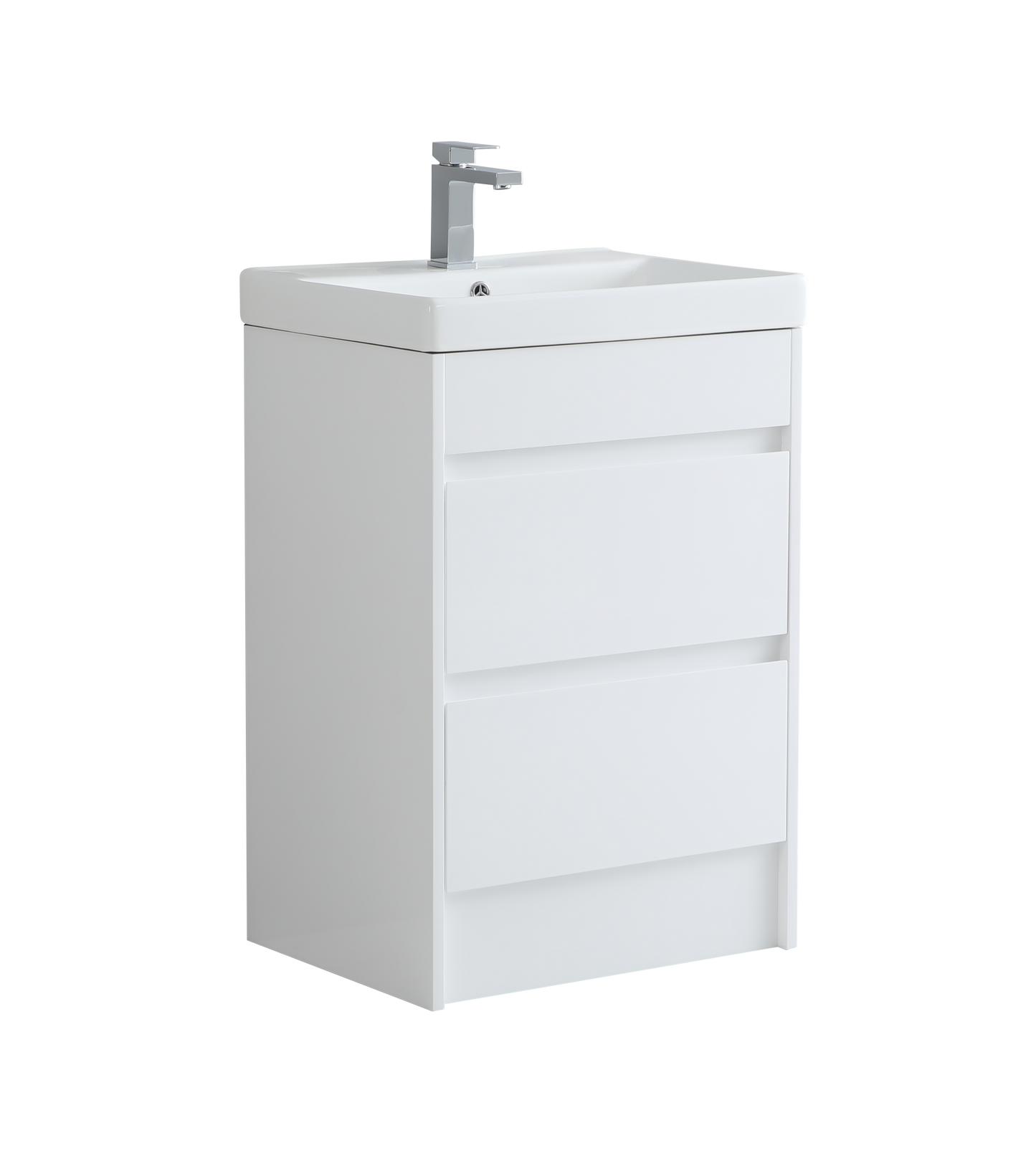 600 mm Floor Standing Vanity Unit with Slim Ceramic Basin