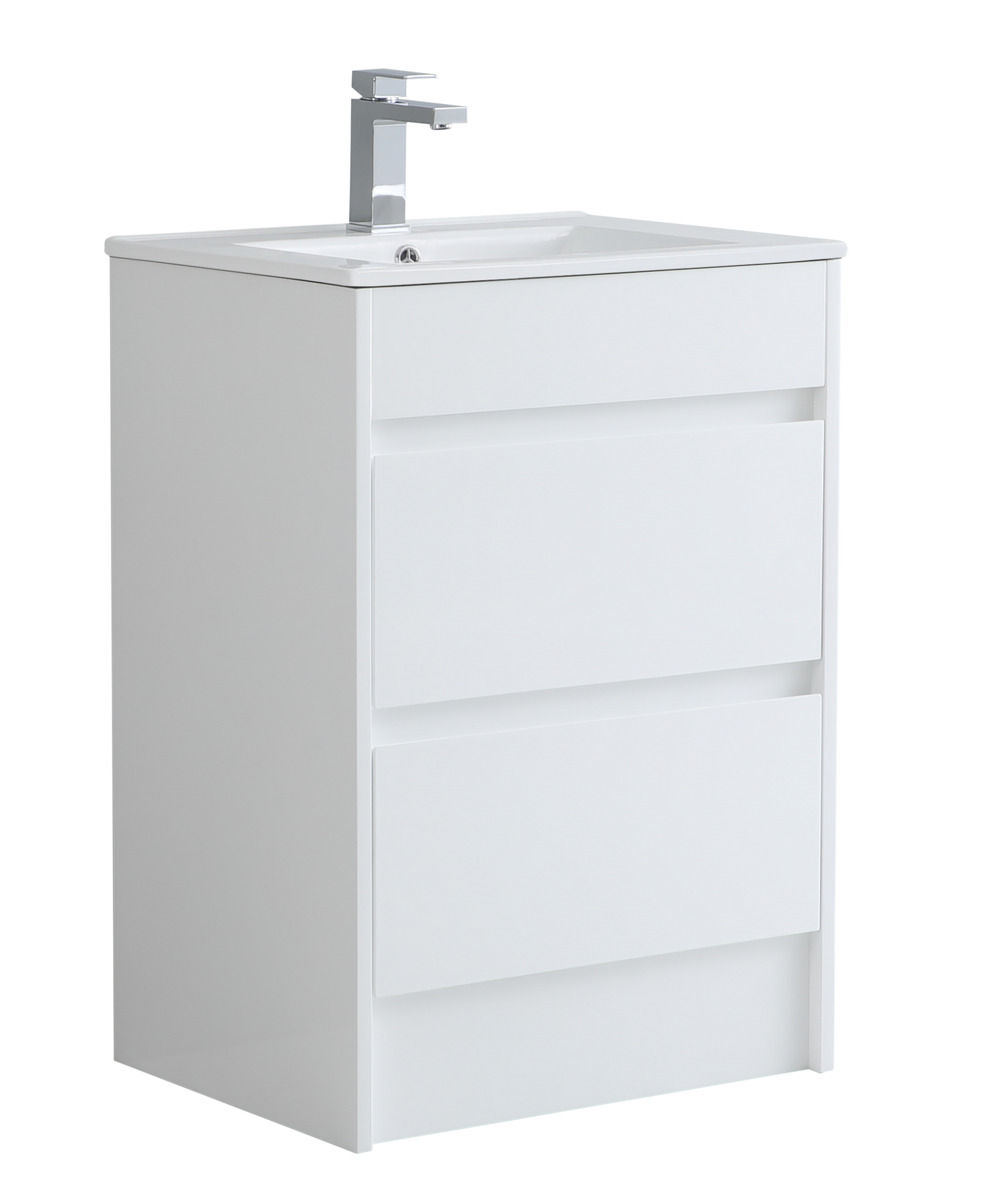 600 mm Floor Standing Vanity Unit with Slim Ceramic Basin