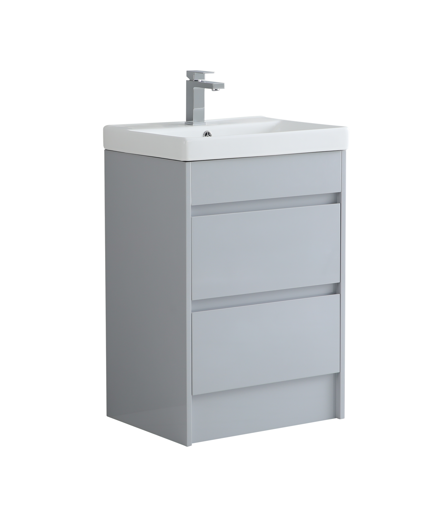 600 mm Floor Standing Vanity Unit with Slim Ceramic Basin