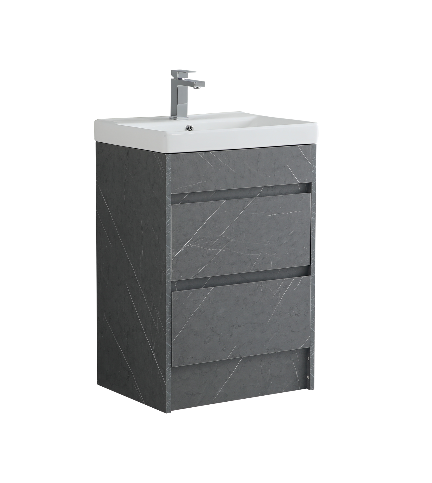 600 mm Floor Standing Vanity Unit with Slim Ceramic Basin
