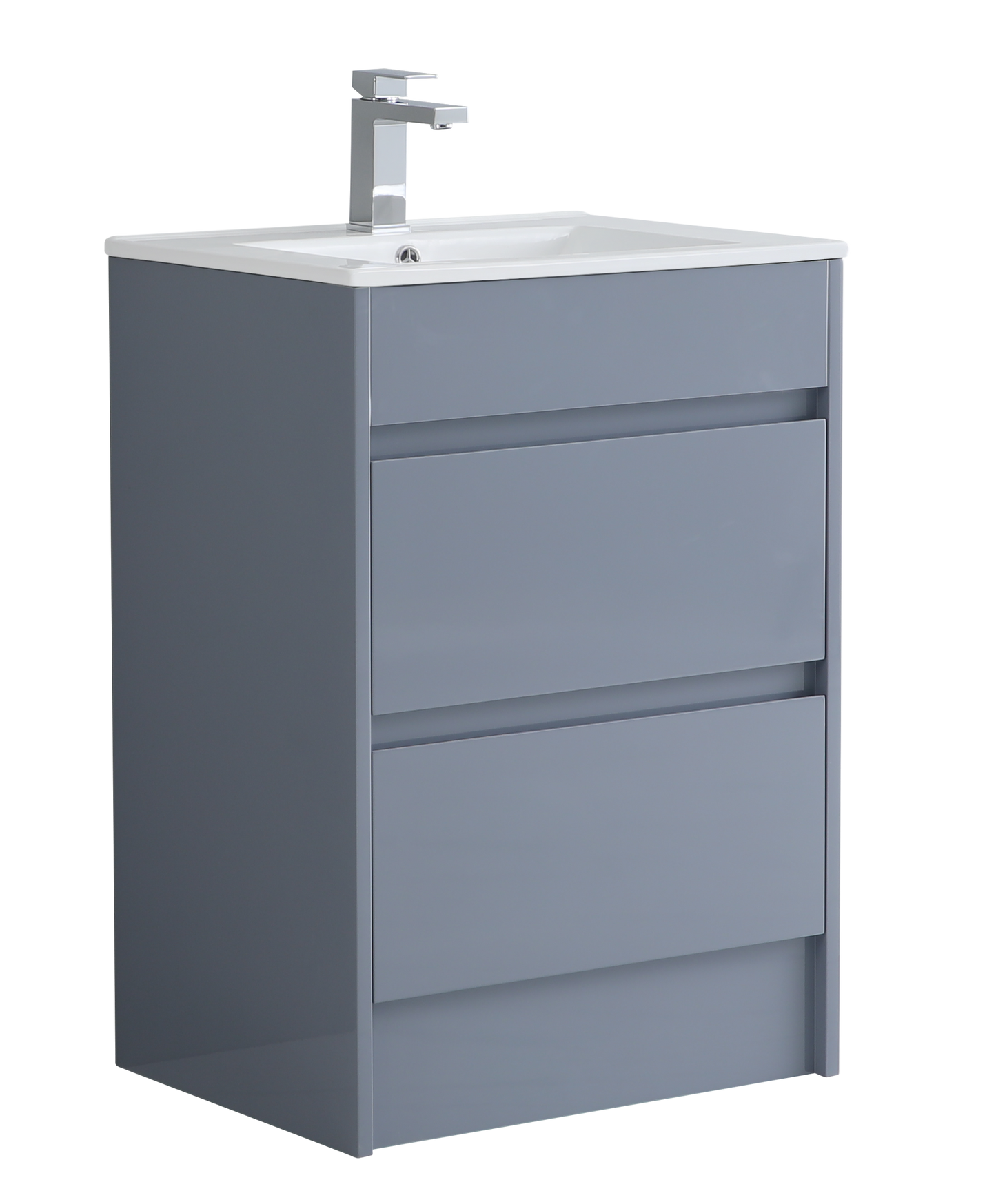 600 mm Floor Standing Vanity Unit with Slim Ceramic Basin