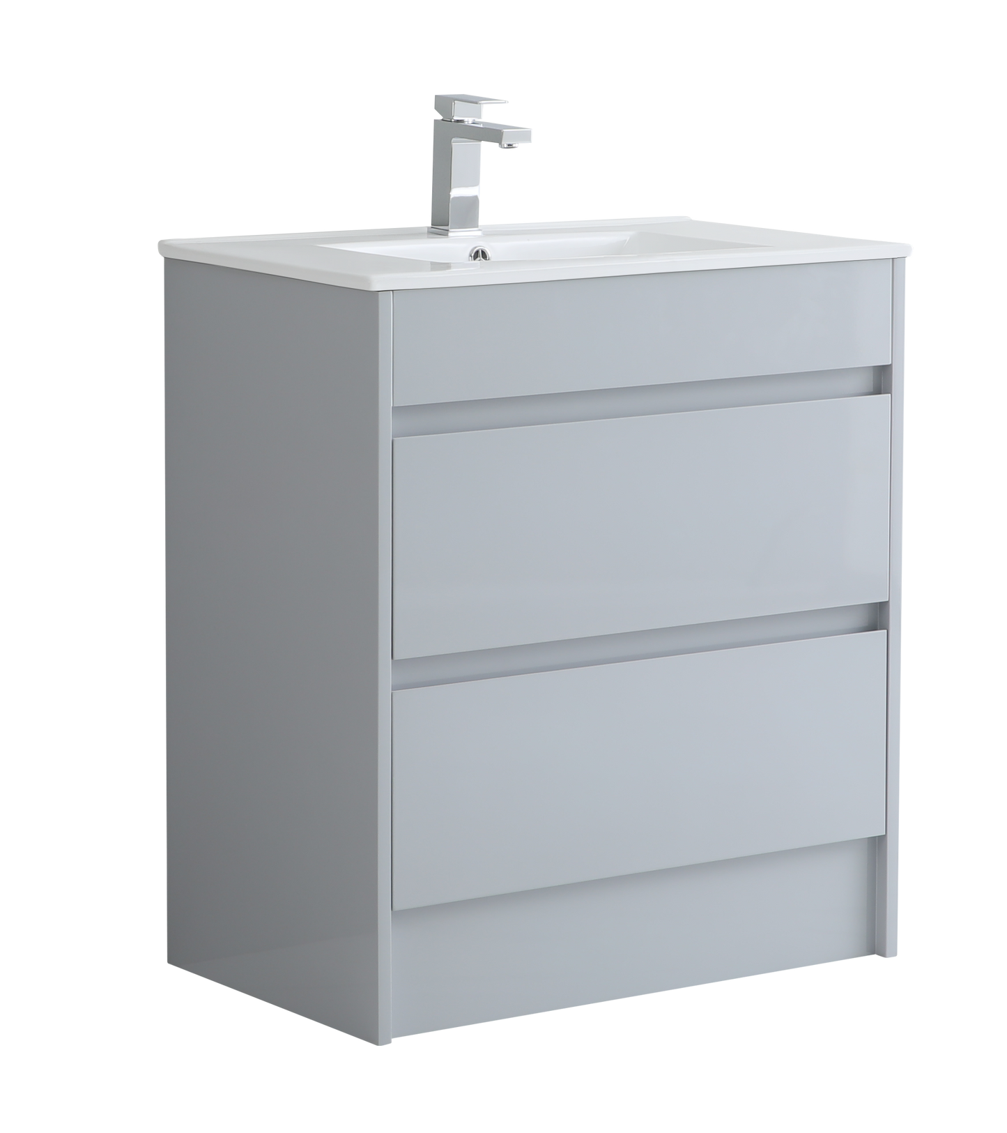 750 mm Floor Standing Vanity Unit with Slim Ceramic Basin