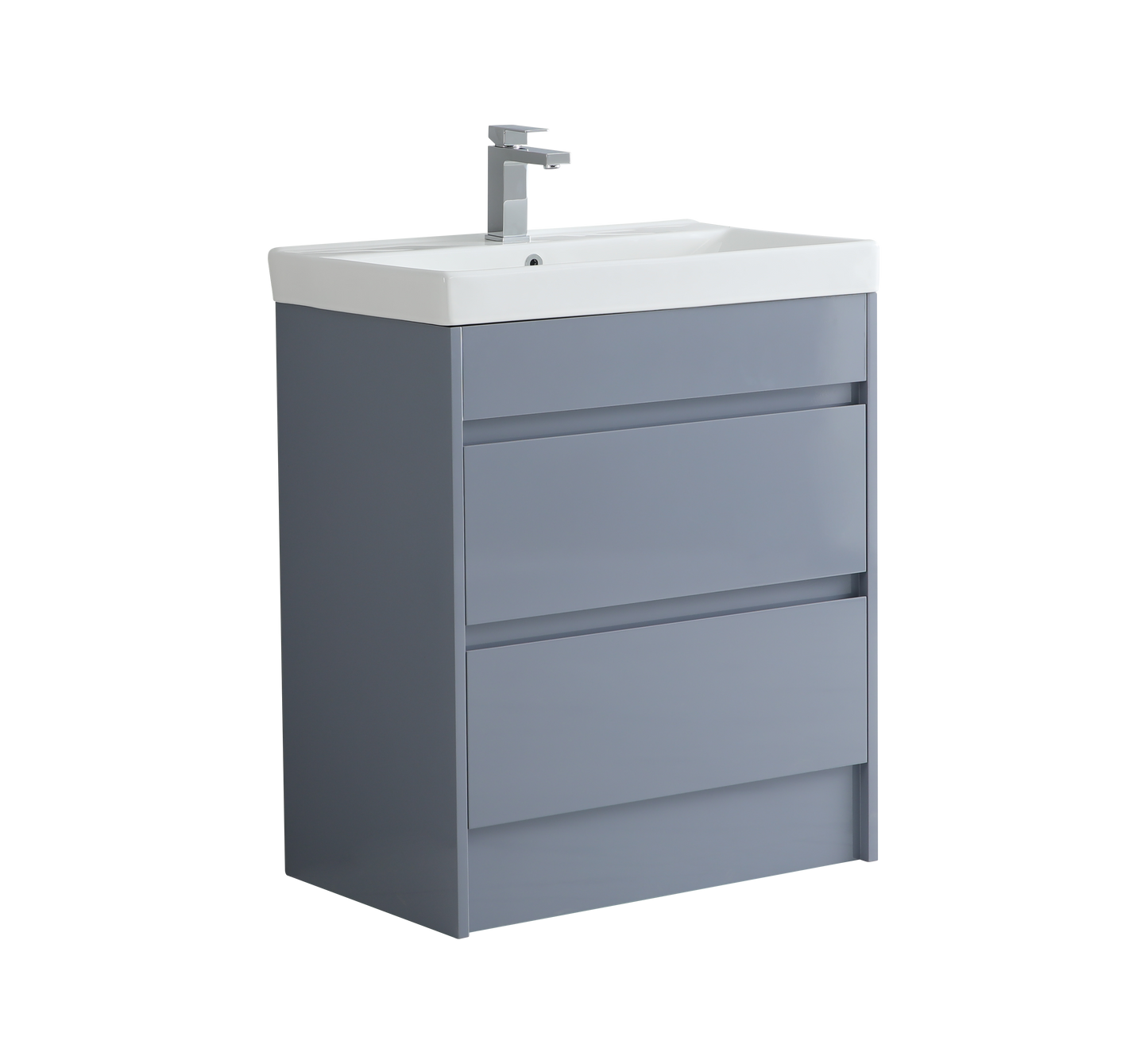 750 mm Floor Standing Vanity Unit with Slim Ceramic Basin