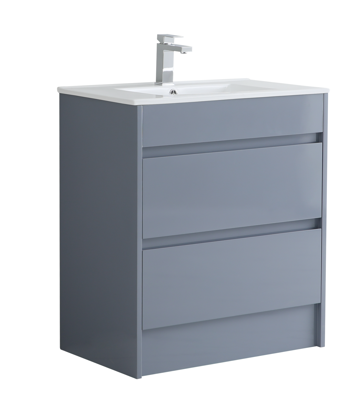 750 mm Floor Standing Vanity Unit with Slim Ceramic Basin