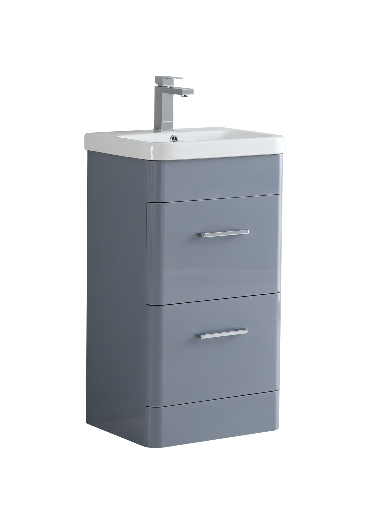 500mm floor standing vanity unit with basin in Mid Grey