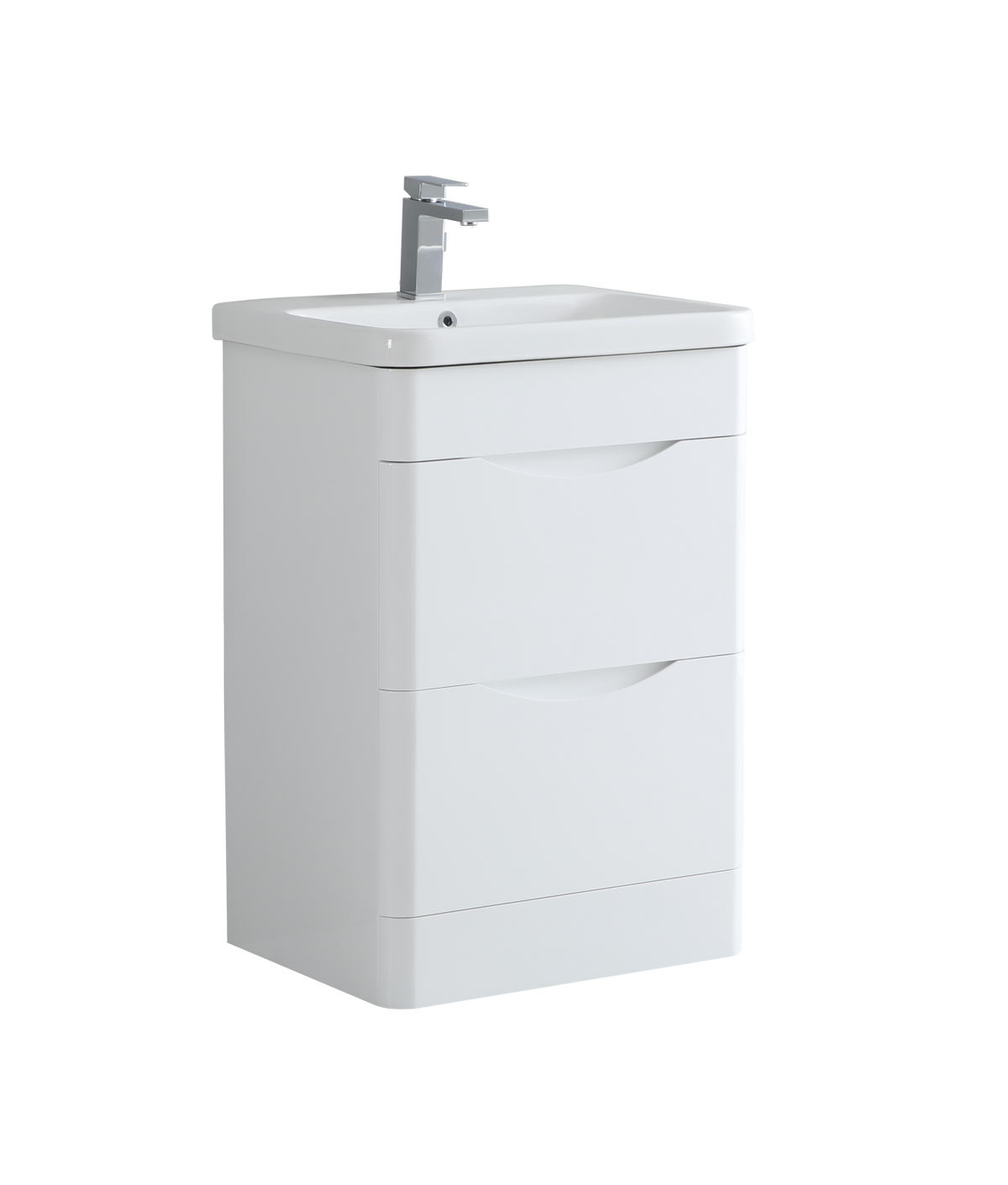 600mm Vanity Cabinet With Basin in White Gloss