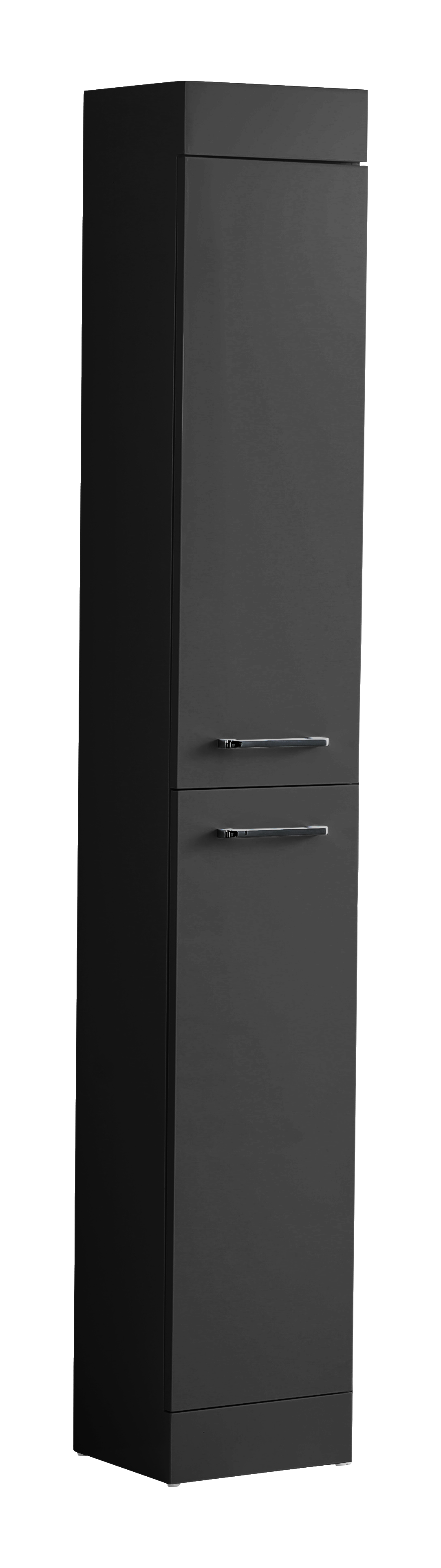 Dallas 300mm Floor Standing Tall Bathroom Cabinet in Black Matt
