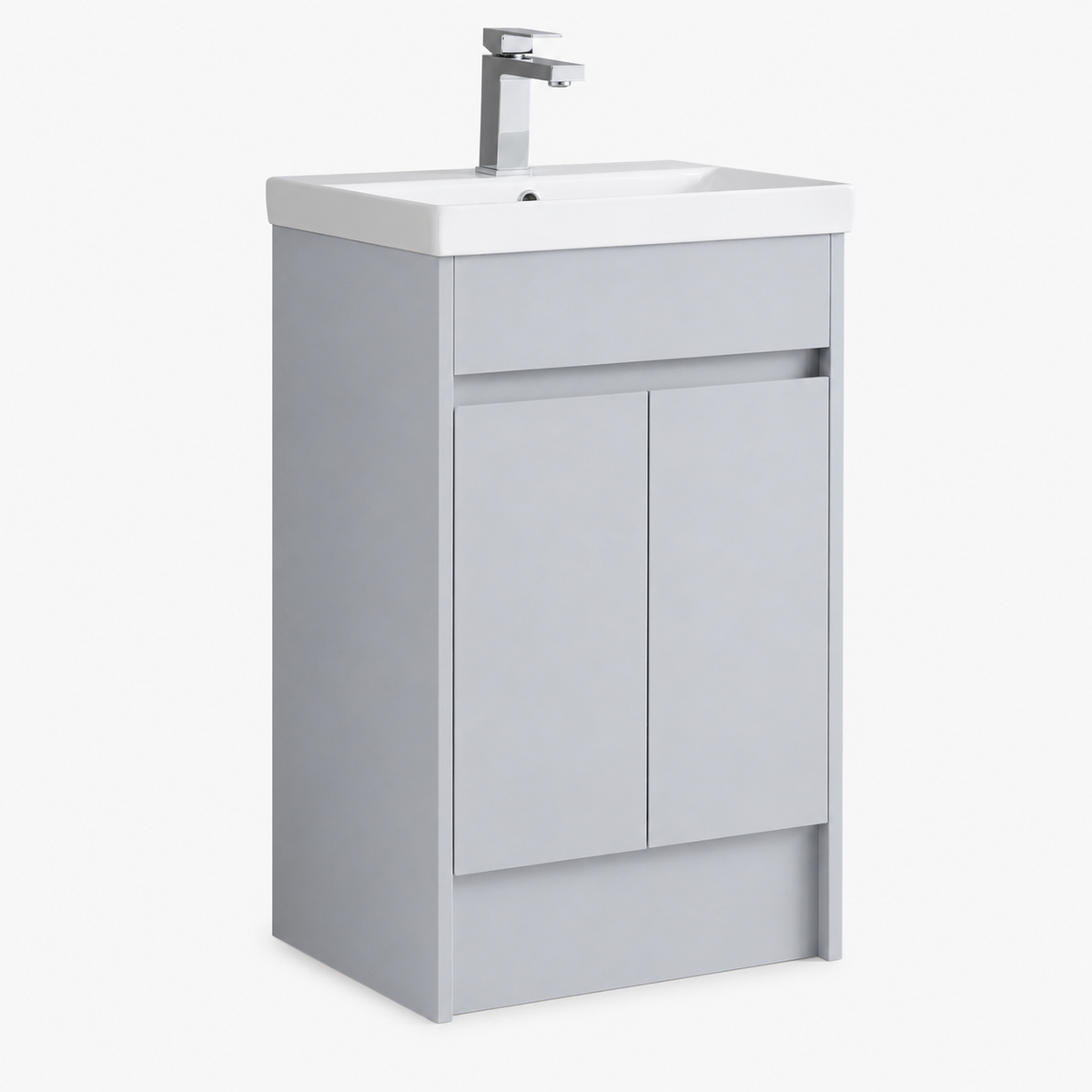 500mm Floor Standing Vanity Unit with Basin in Light Grey