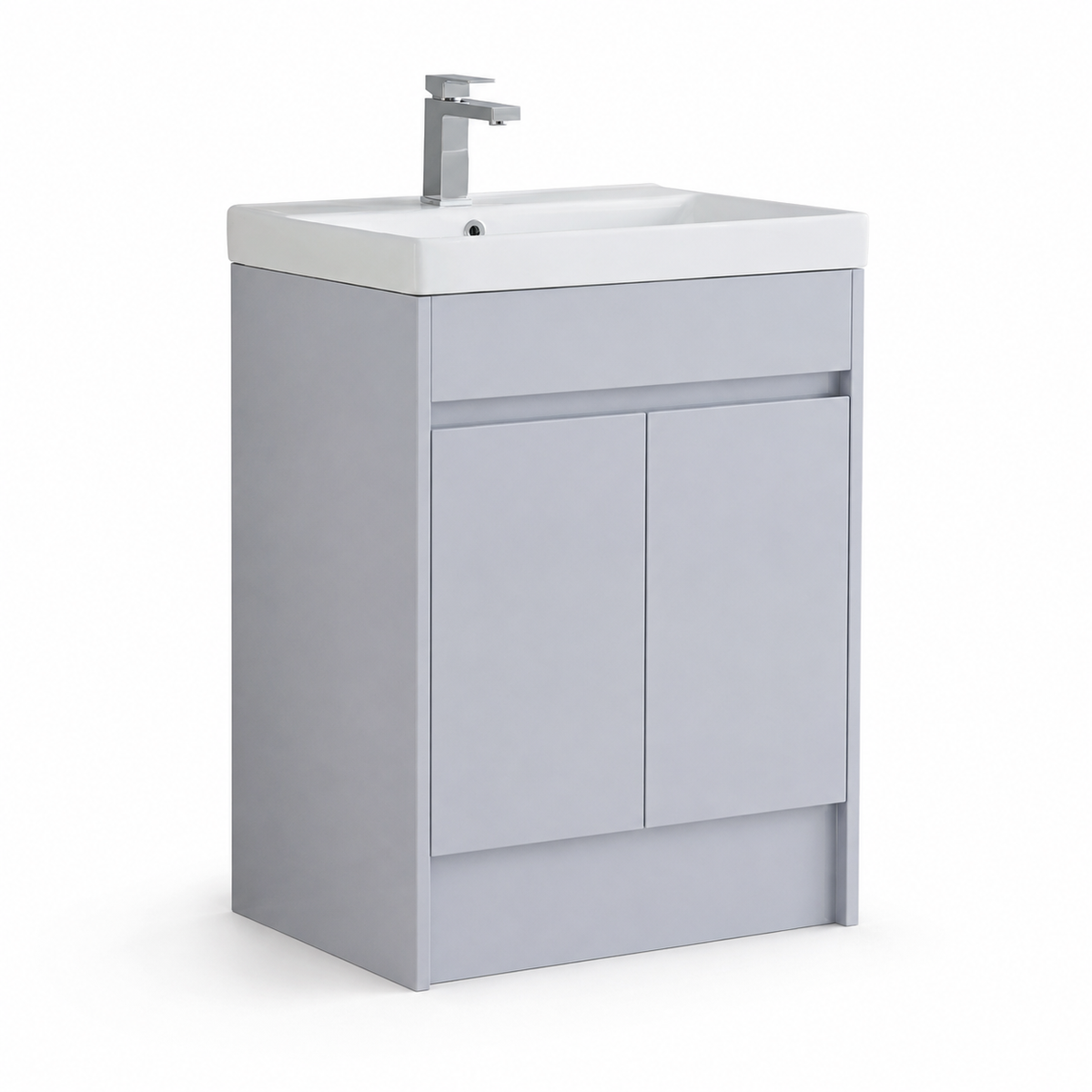 600mm Floor Standing Vanity Unit with Basin in Light Grey