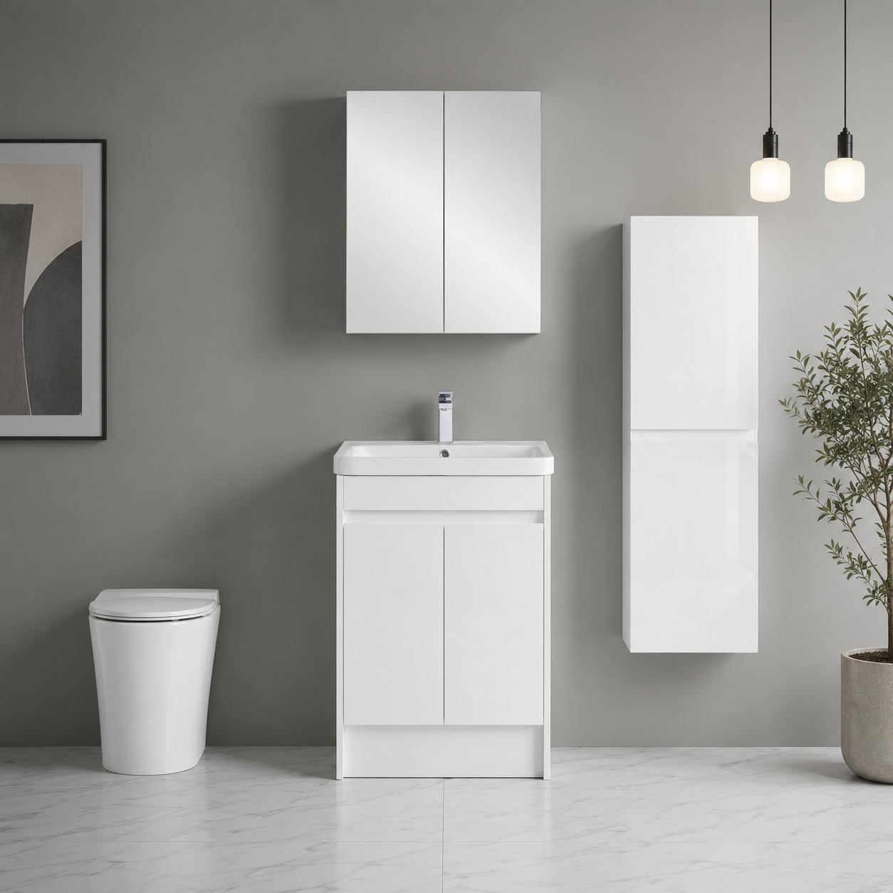 600mm Floor Standing Vanity Unit with Basin