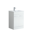 600mm Vanity Unit with Basin 2 Soft Closing Doors in White Gloss