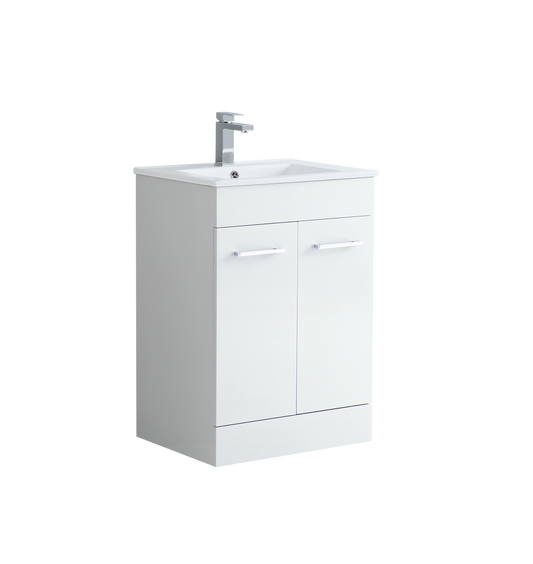 600mm Vanity Unit with Basin 2 Soft Closing Doors