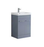 600mm Vanity Unit with Basin 2 Soft Closing Doors in Mid Grey